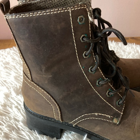 Melrose Brown Lace-Up Combat Boots - Picture 6 of 14